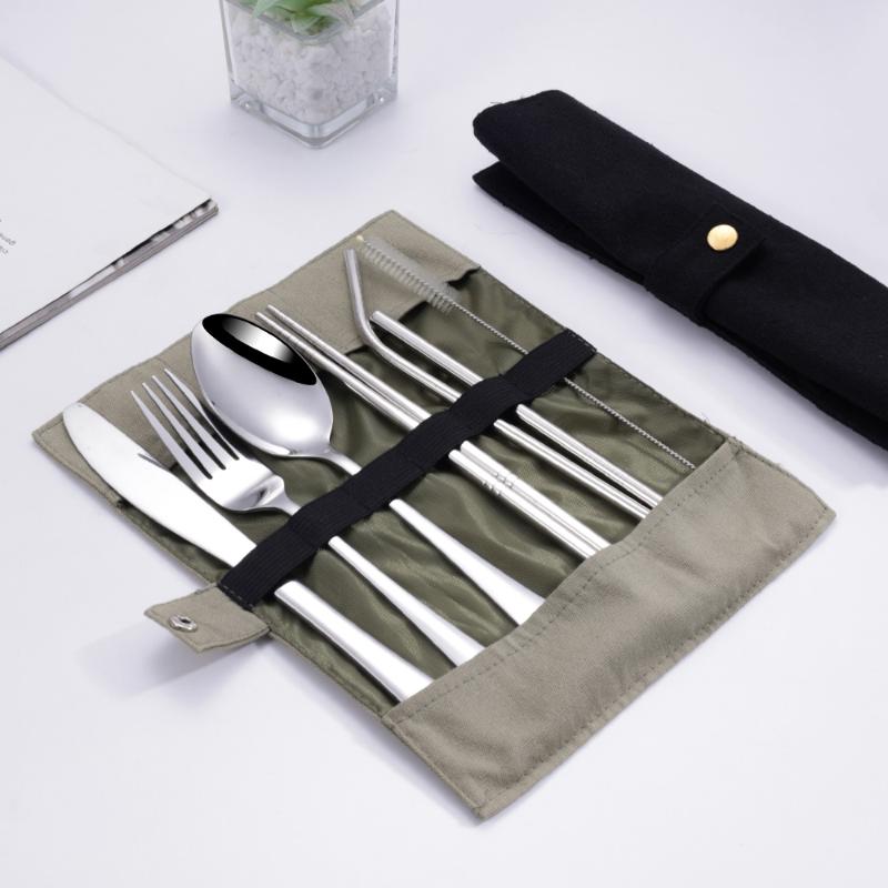 Stainless Steel Straw - Conjunto de Talheres de Viagem 8