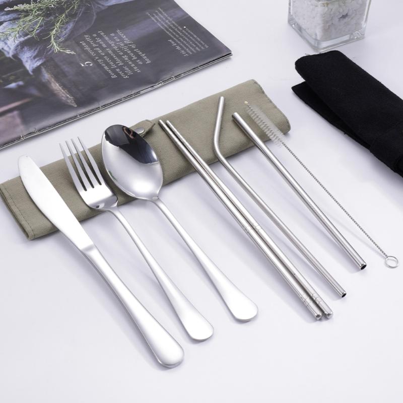 Stainless Steel Straw - Conjunto de Talheres de Viagem 8